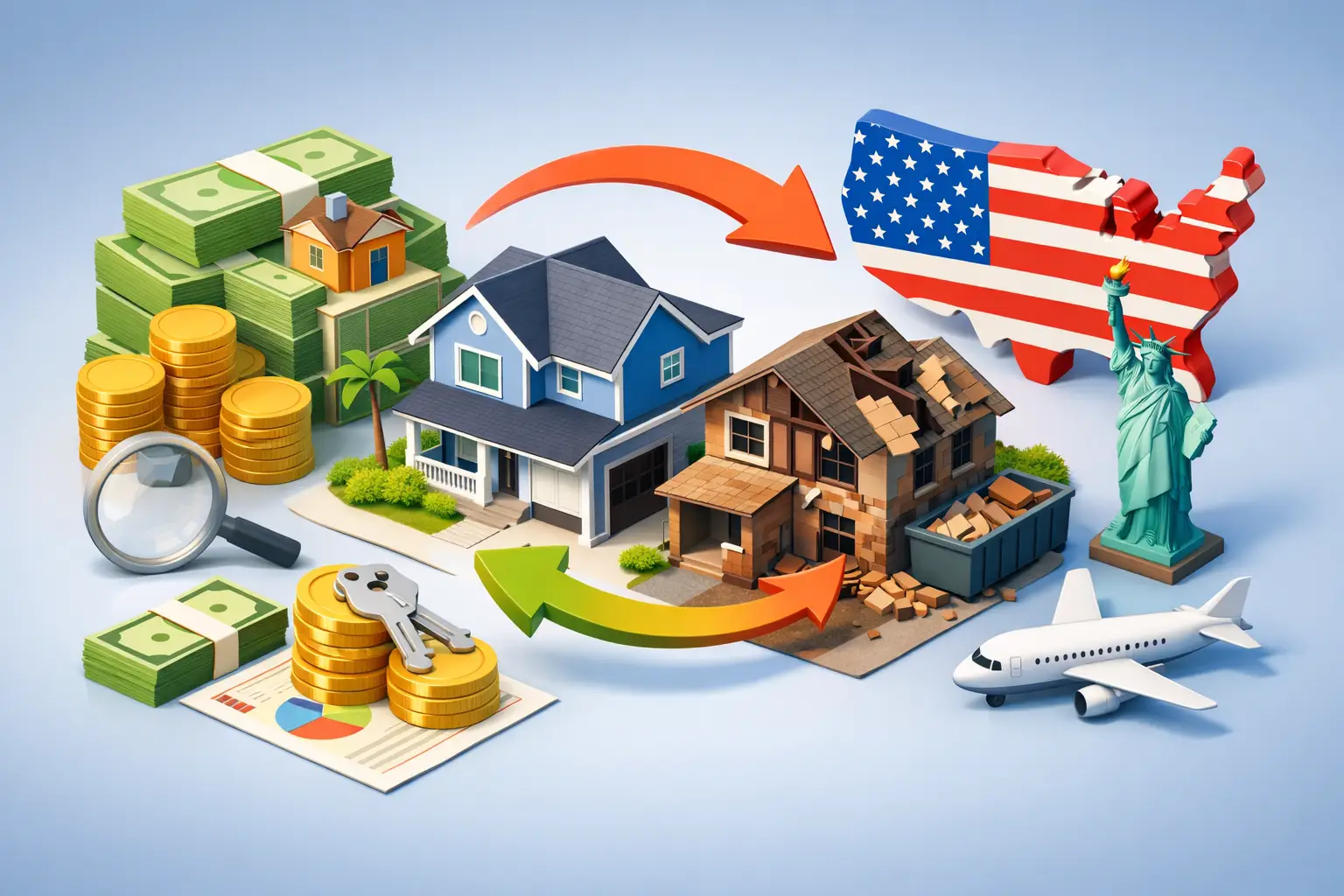 Quanto capital inicial para flip nos EUA?