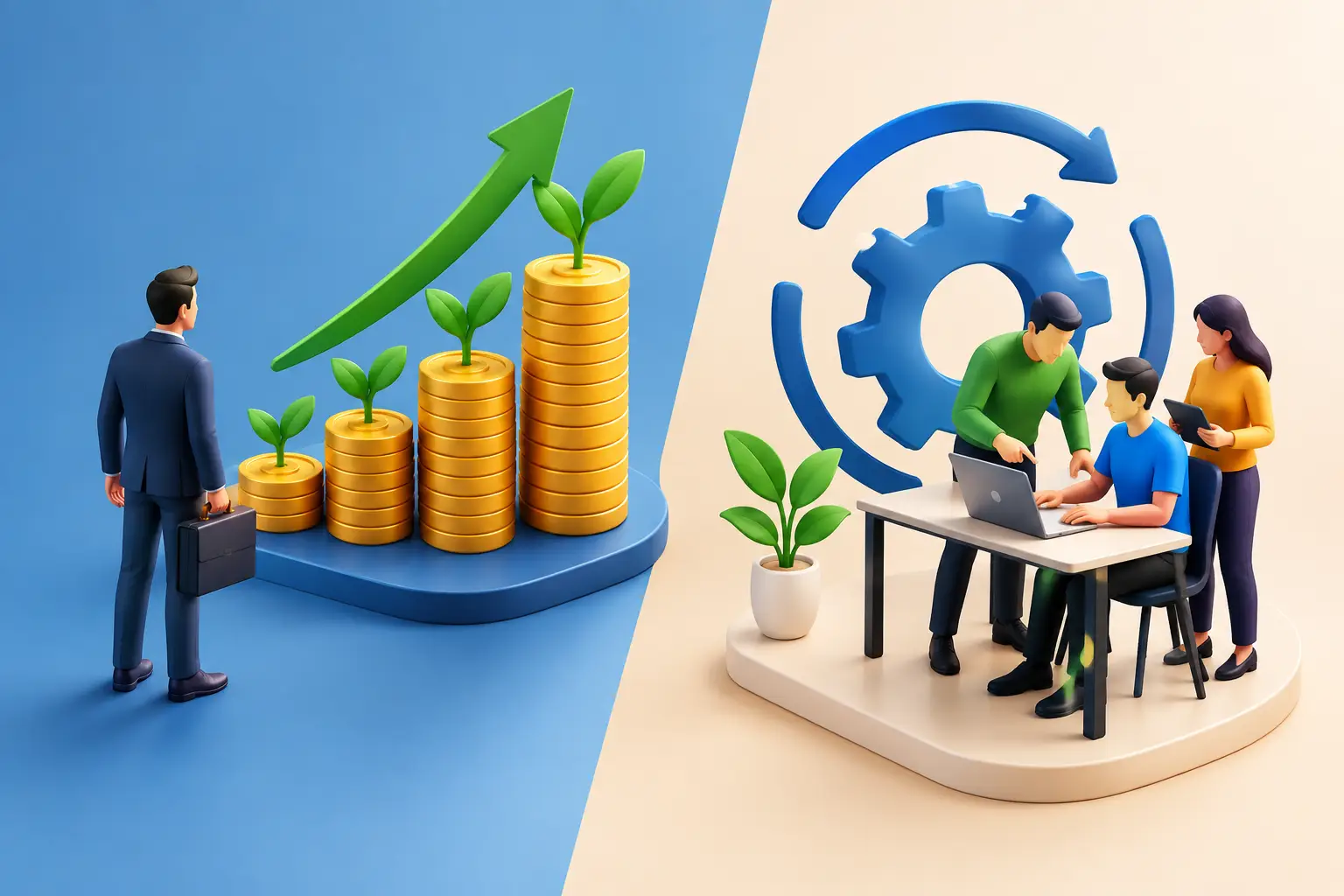 Investimento direto versus operação assistida