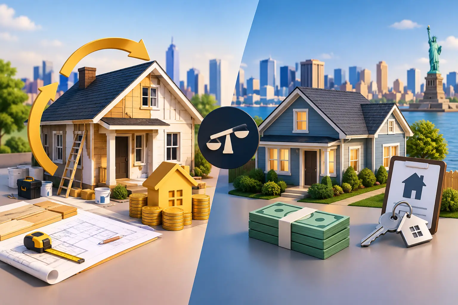 Flip imobiliário versus aluguel nos EUA: qual rende mais?